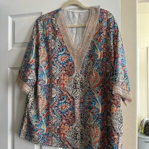 Bohemian Paisley V-Neck Top